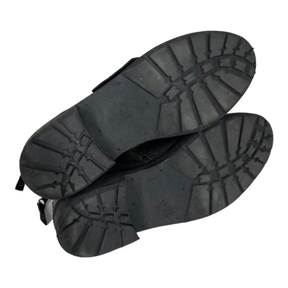 OTBT Frontage Moto Ankle Boot 6.5 Black Leather Edgy Stud Embellished Grunge - Picture 6 of 7